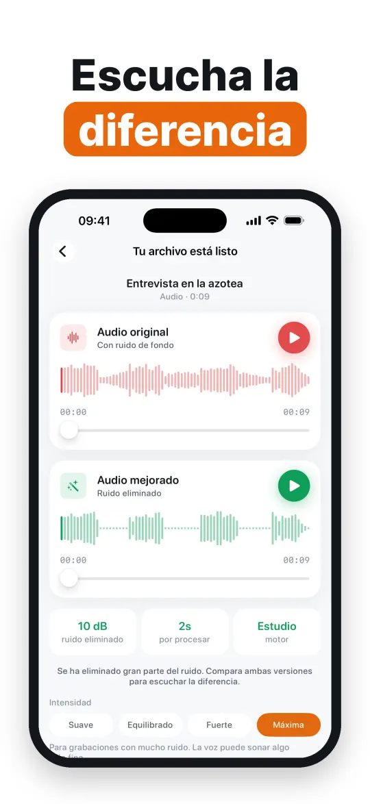 Escucha la diferencia antes de guardar