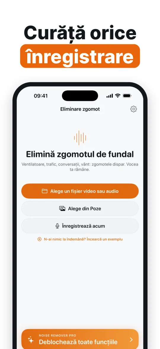 Alegi intensitatea reducerii zgomotului