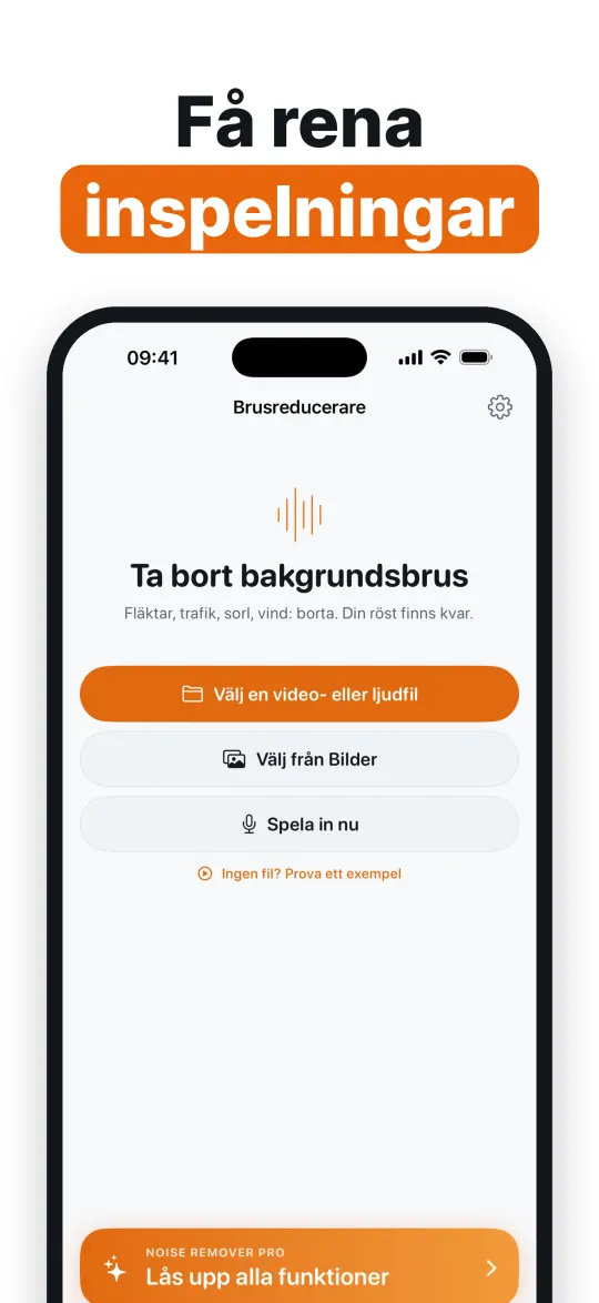Du väljer hur kraftig brusreduceringen ska vara